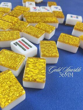 Automatic Mah Jongg Tiles Designer Series - Gold Sparkle (36mm)